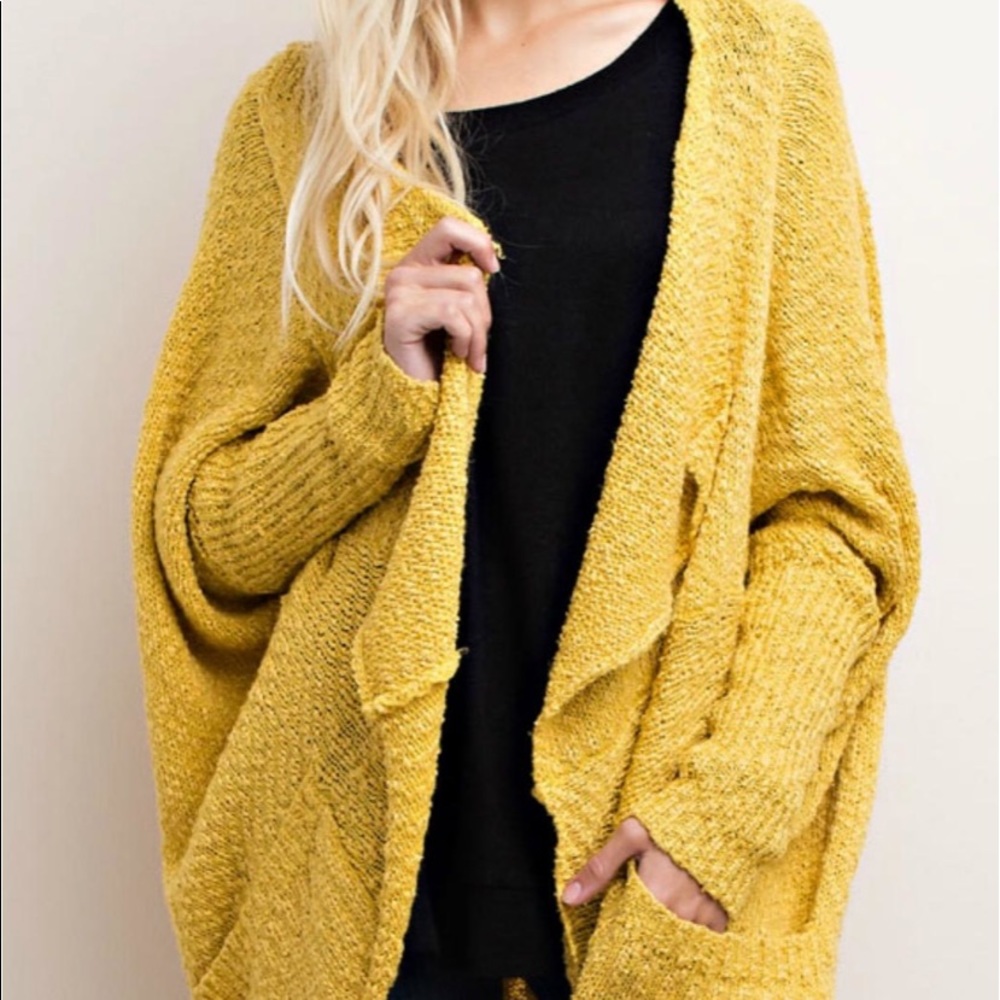 Yellow Oversized Cardigan